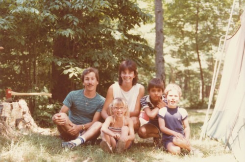 Doug, Anne, Ryan-Meghan, Jesse camping 1980s